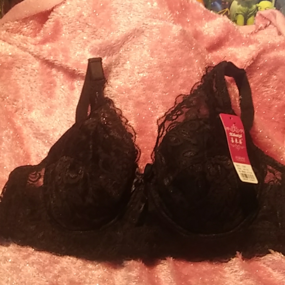 Black lace bra.
